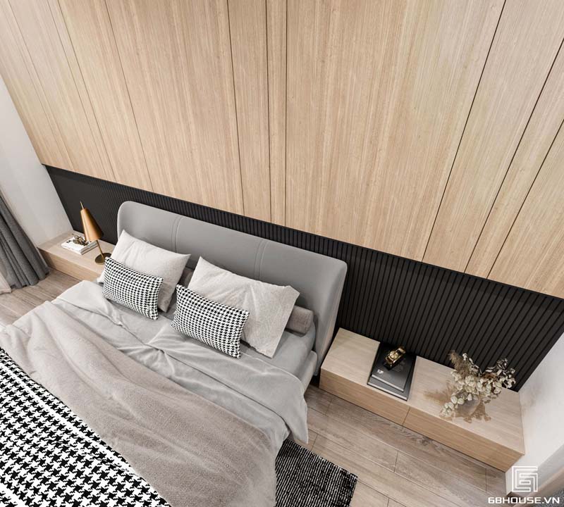 Ốp vách phòng ngủ bằng gỗ công nghiệp
