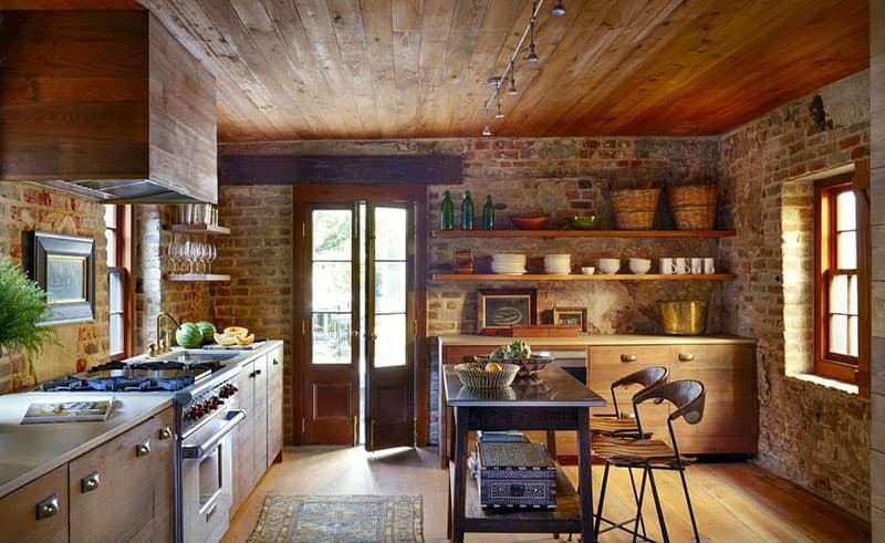 Mẫu phòng bếp nhà cấp 4 thiết kế theo phong cách Rustic 1